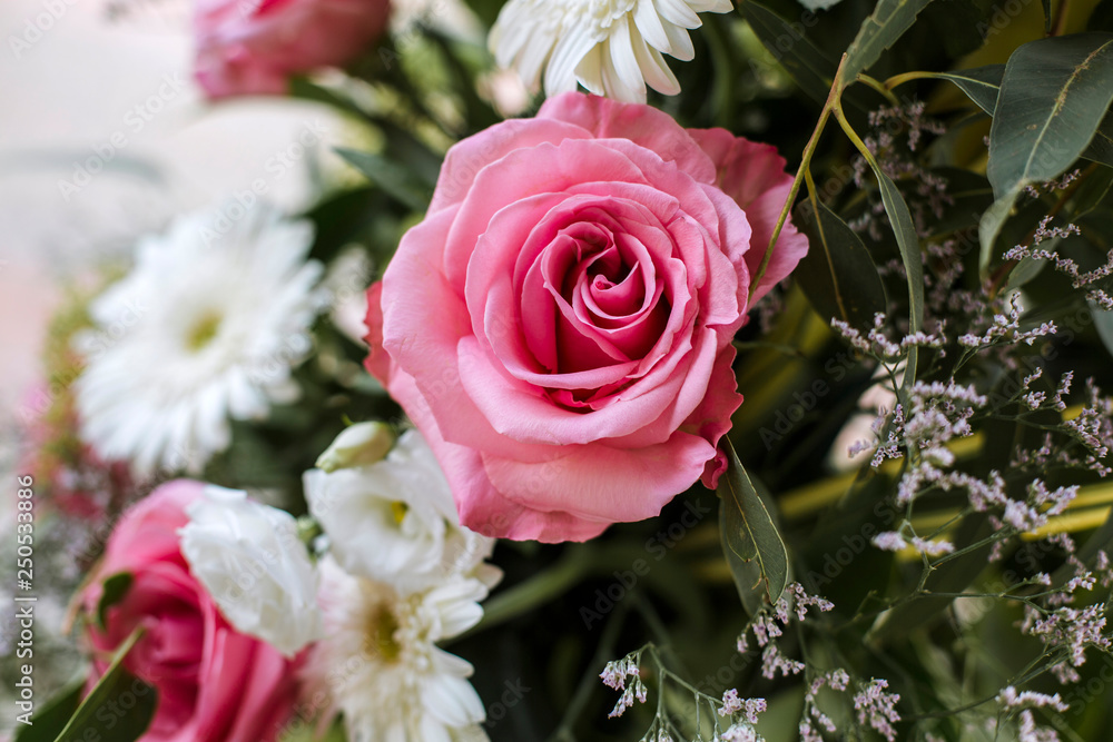 Naklejka premium pink roses wedding