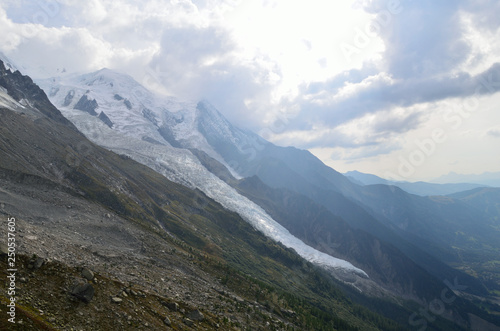 Glacier in French Alps mountains