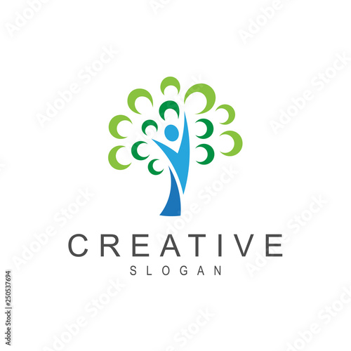 healthy people logo, people tree logo