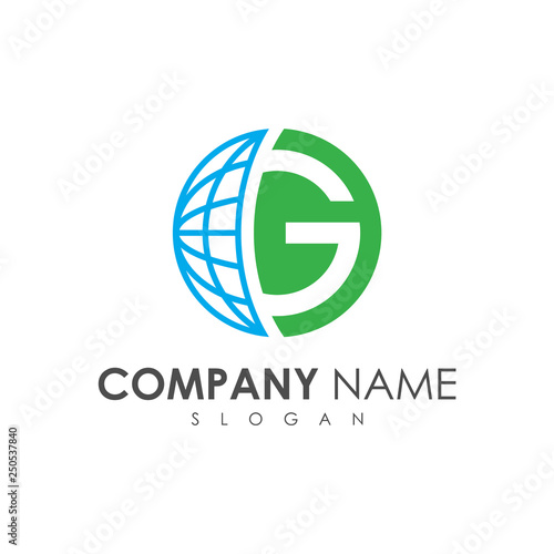 globe letter g logo template