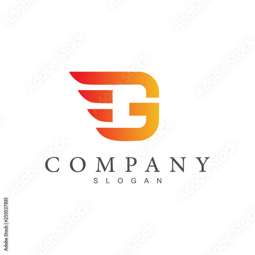 letter g with wing logo template