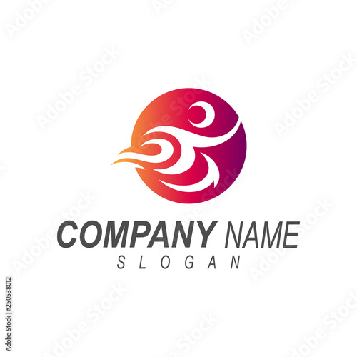 run people logo, fast people logo, fire people logo