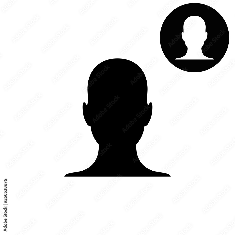 human profile picture - white vector icon human profile picture - white vector icon
