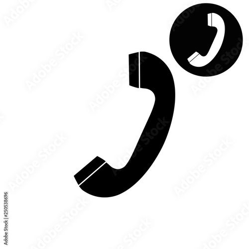 Telephone receiver  - white vector icon