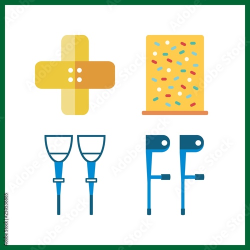 4 assistance icon. Vector illustration assistance set. band aid and climb icons for assistance works