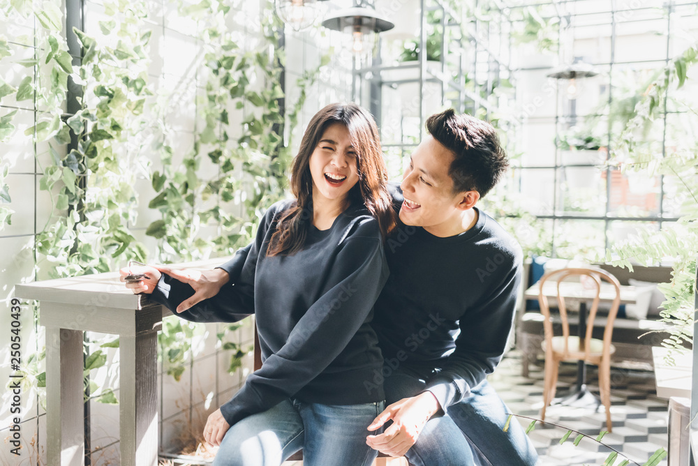 Happy Asian couple in love having fun Stock Photo | Adobe Stock