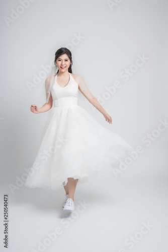 Happy young Asian bride