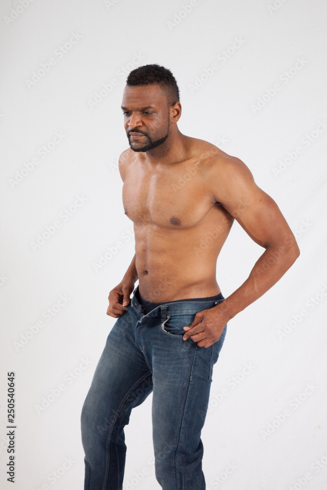 Handsome black man topless Handsome black man topless