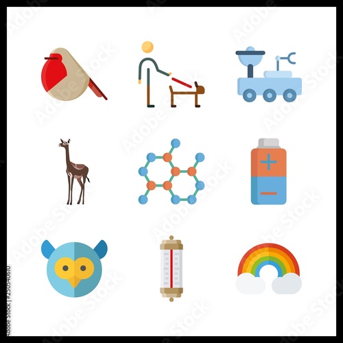 9 environment icon. Vector illustration environment set. responsibility and rainbow icons for environment works