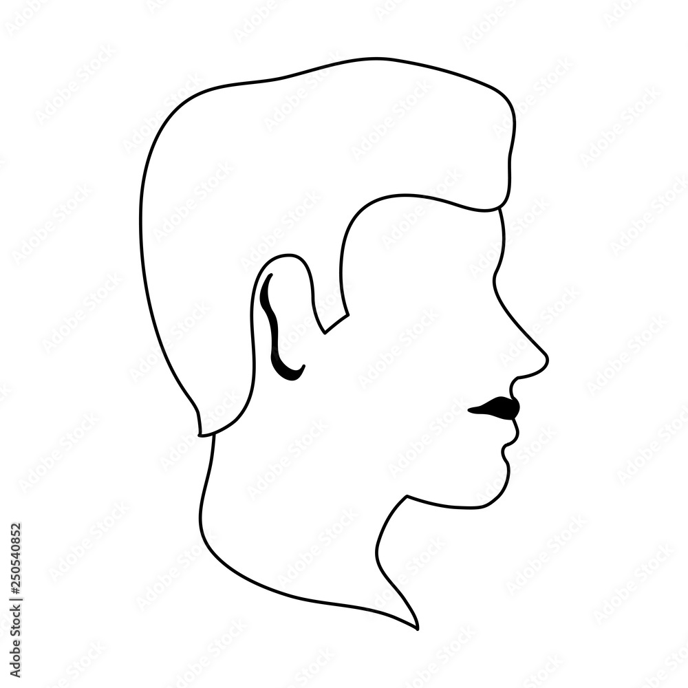 Man faceless head avatar in black and white Man faceless head avatar in black and white