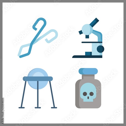 4 medical icon. Vector illustration medical set. microscope and capsule icons for medical works