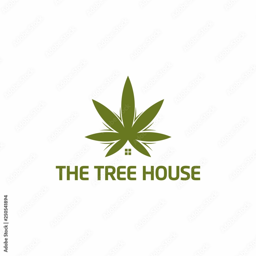 Tree + House Logo Vector