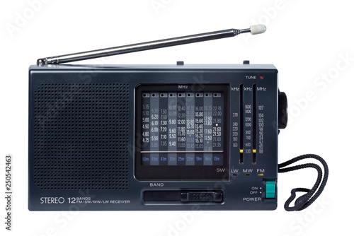 Εκτύπωση καμβά radio world receiver 80s style isolated on white background