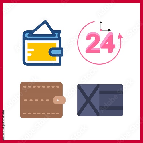 4 debt icon. Vector illustration debt set. repayment and wallet icons for debt works