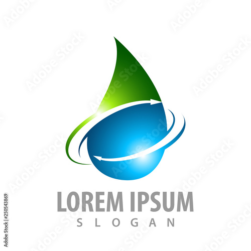 Water droplets logo concept design. Symbol graphic template element vector