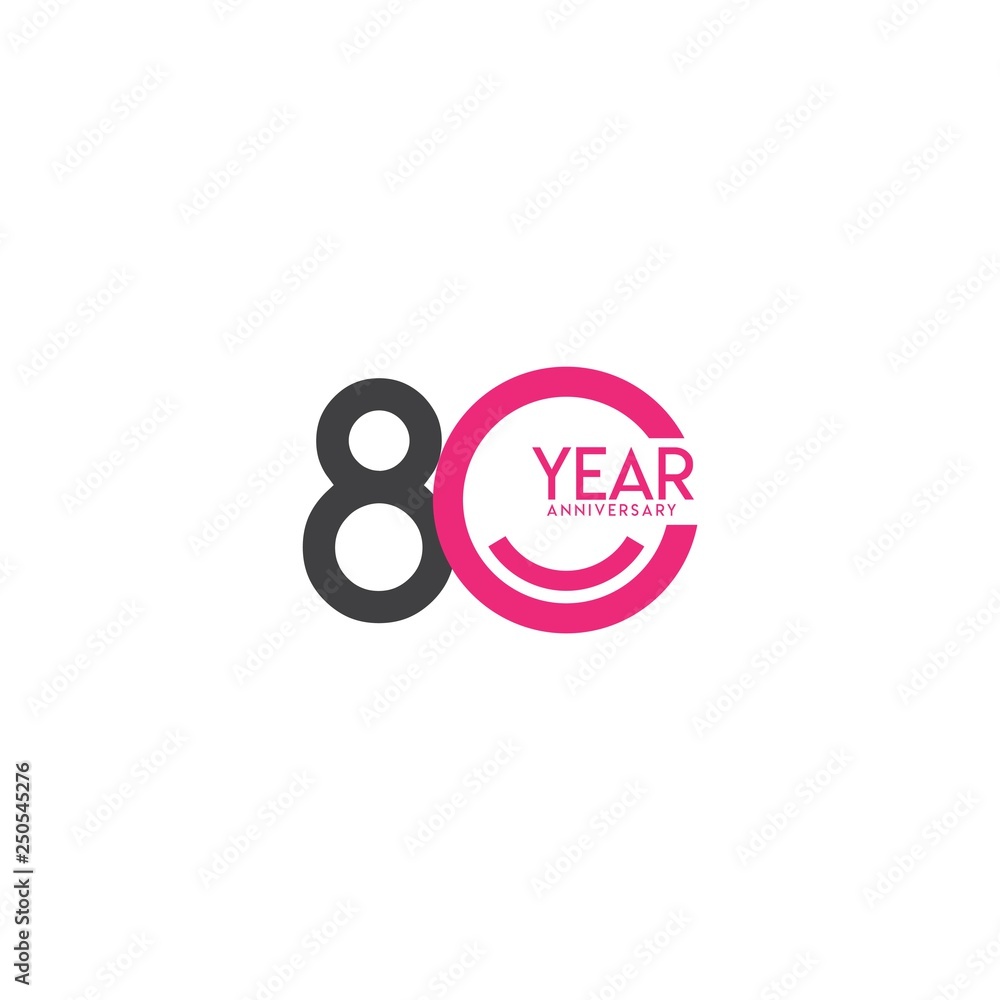 80 Year Anniversary Celebration Vector Template Design Illustration 80 Year Anniversary Celebration Vector Template Design Illustration
