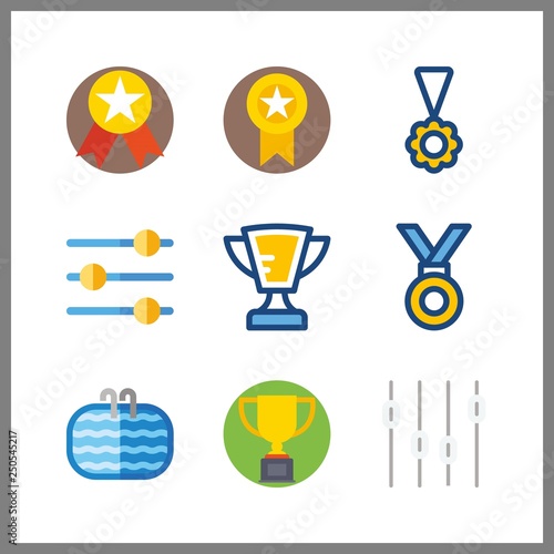 9 challenge icon. Vector illustration challenge set. levels and medal icons for challenge works