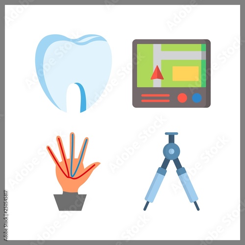 4 direction icon. Vector illustration direction set. compass and toot icons for direction works