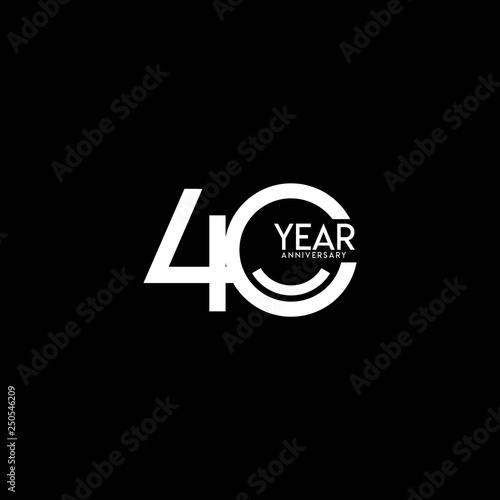 40 Year Anniversary Celebration Vector Template Design Illustration