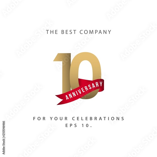10 Year Anniversary Celebration Vector Template Design Illustration