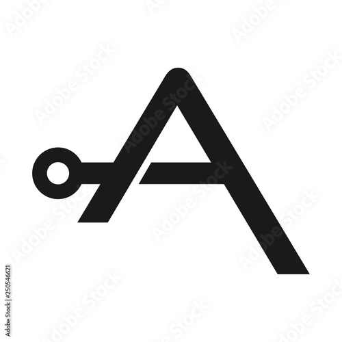 letter A key vector logo