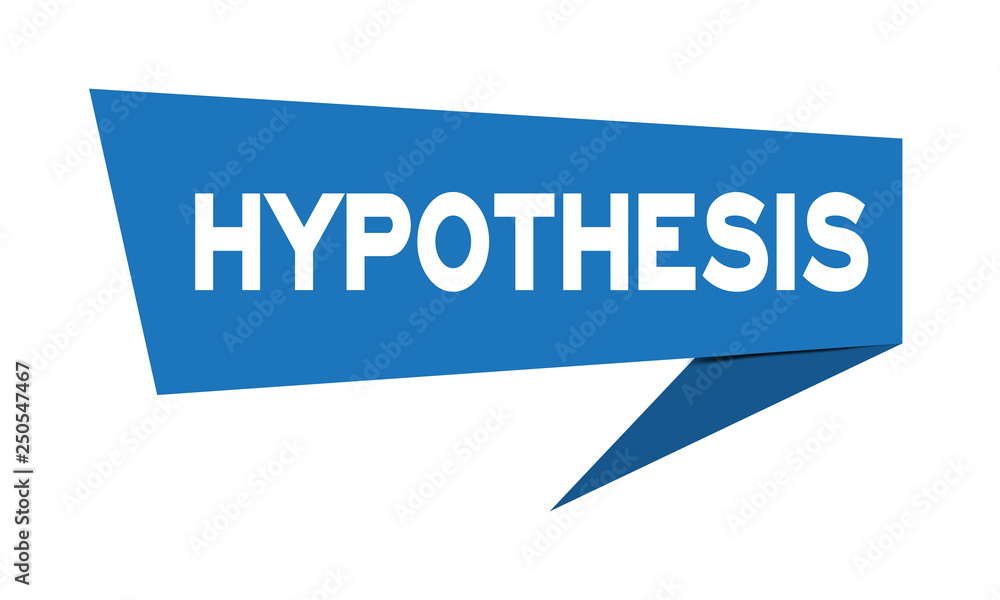 Blue paper speech banner with word hypothesis on white background (Vector) Blue paper speech banner with word hypothesis on white background (Vector)