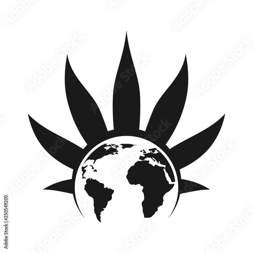 cannabis globe world vector logo
