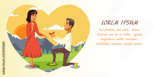 Marriage Proposal Vector Wedding Invitation Layout