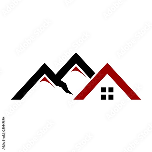 Home logo vector. Mountain icon.