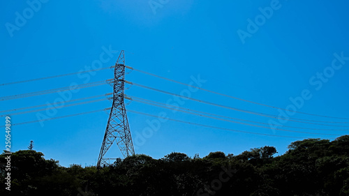 electricity pylon in a field
