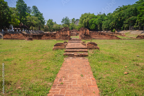 Old Wat Nan Chang temple, one of the ruined temples in Wiang Kum Kam, an historic settlement and archaeological site that built by King Mangrai the Great since 16th century, Chiang Mai, Thailand. photo