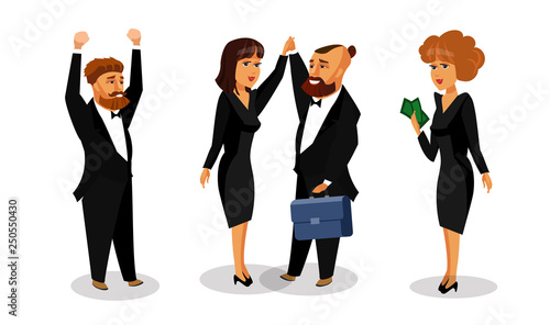 Successful Business Partners Vector Illustration