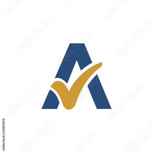 check mark in the letter A Vector Logo