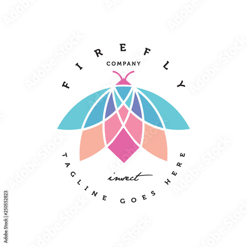 colorful firefly logo icon vector template