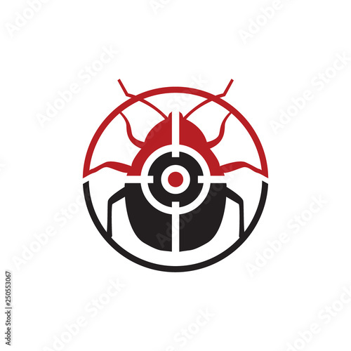 bug insect hunting logo icon vector template