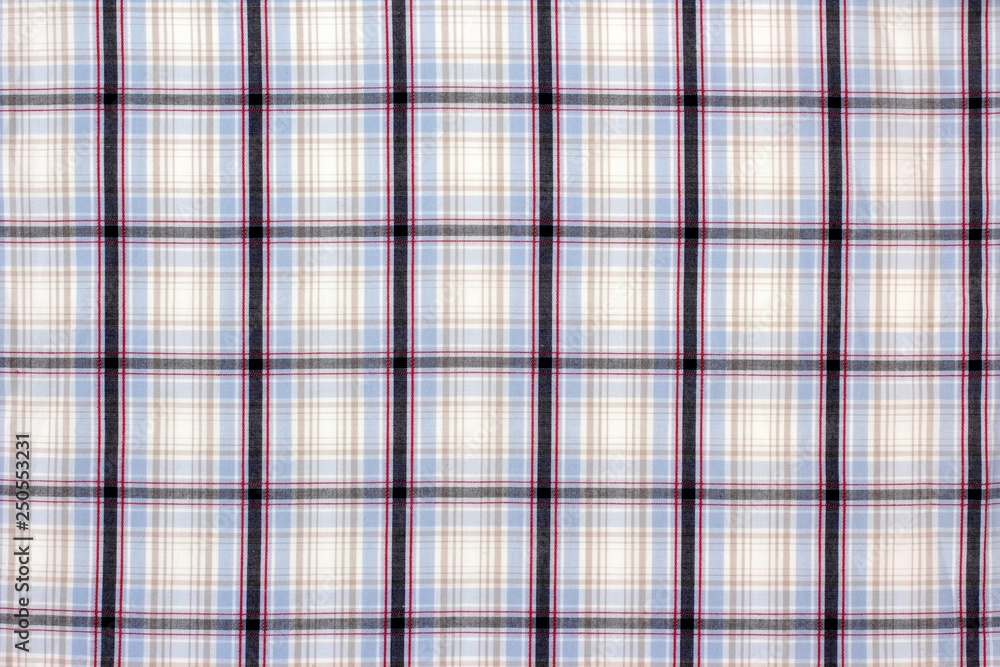 Fototapeta premium Texture cotton colored fabric in a cage. Background abstraction