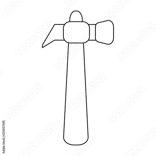 construction hammer tool black and white