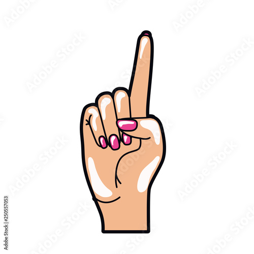 hand with index finger up pop art