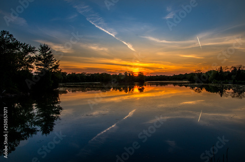 sunset over the lake