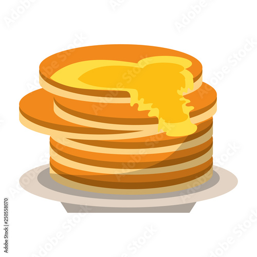 pancakes with honey on dish
