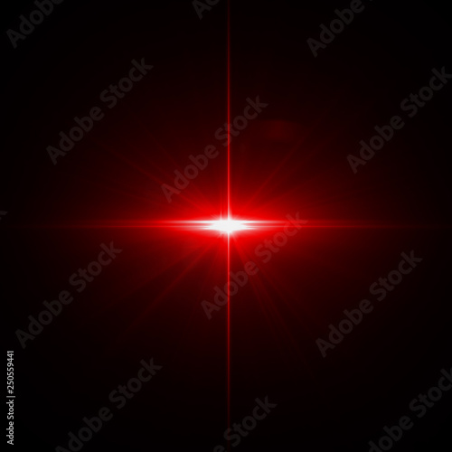 Obraz na płótnie Solar Lens flare Red light special effect Black background w salonie