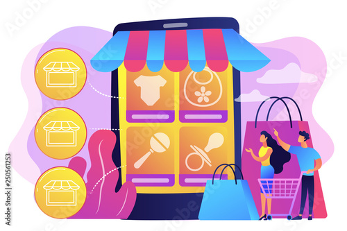 Niche service marketplace concept vector illustration.