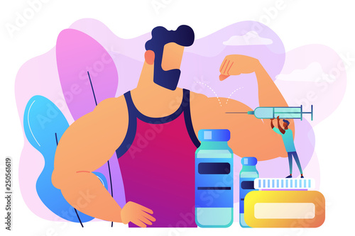 Anabolic steroids concept vector illustration.