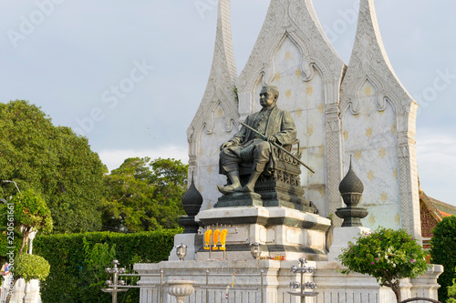 The King Rama III statue at Maha Chetsadabodin Pavilion Court on Rajadamnern Road in Bangkok,Thailand photo