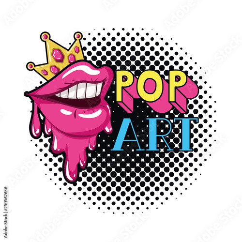 female mouth dripping isolated icon