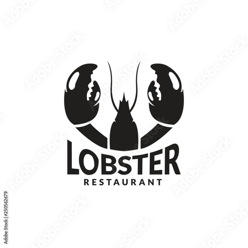 Red crawfish prawn shrimp lobster seafood isolated logo and design elements on white background