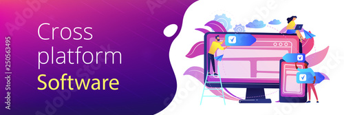Cross-platform software concept banner header.
