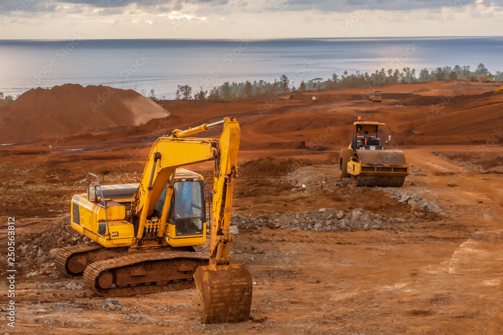 Obraz premium excavator on construction site
