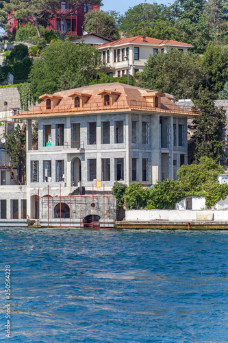 buildings and palaces on the side of besphore in Istanbul in turkey