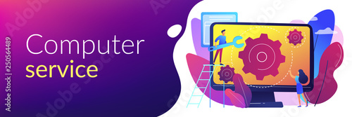 Computer service concept banner header.